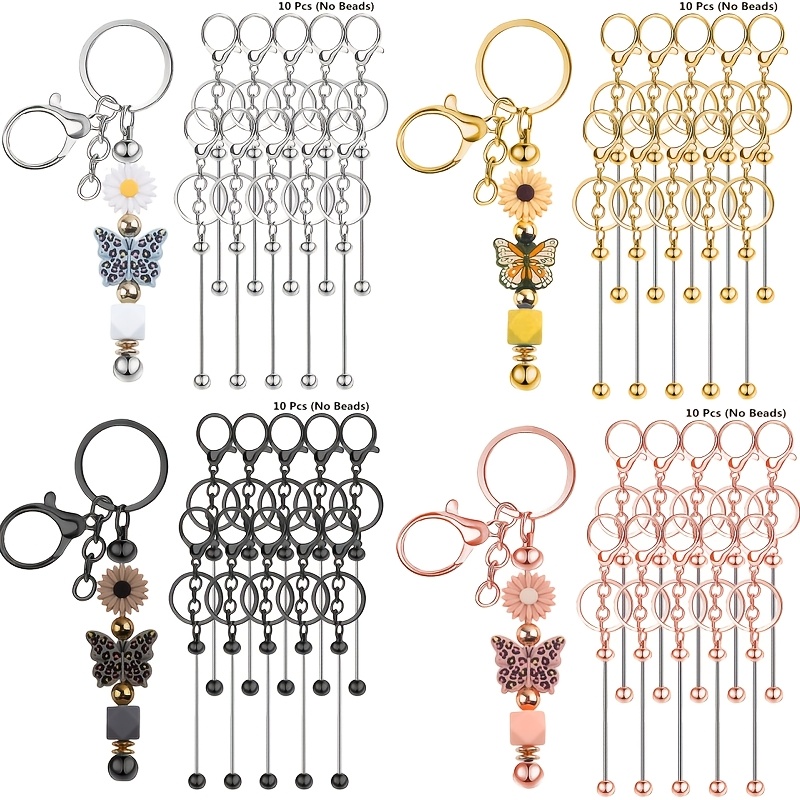 Body Jewelry Unique - 10pcs DIY Unique Blank Beaded Keychain