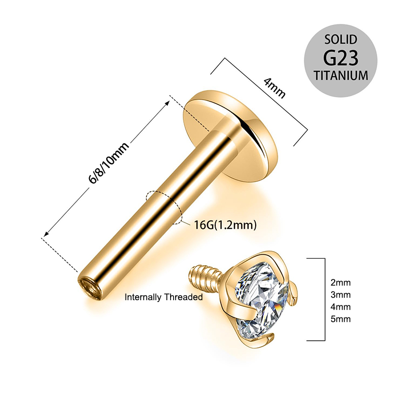 16G Titanium Internally Thread - Body Jewelry Titanium recension och pris
