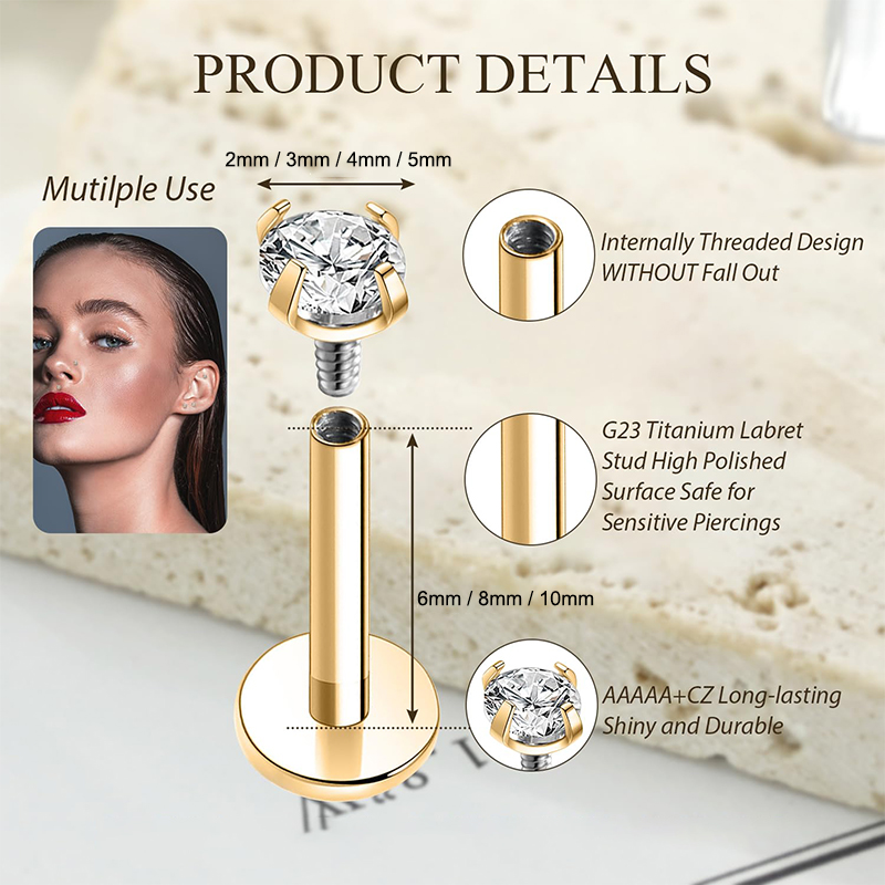 16G Titanium Internally Thread - Body Jewelry Titanium recension och pris