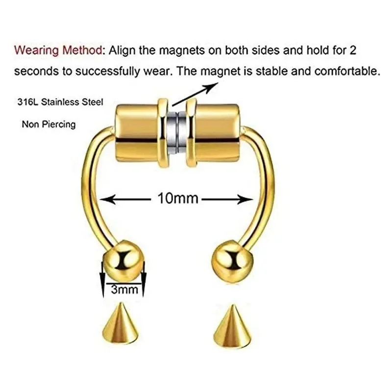 1/2/3Pcs Fake Magnetic Nose Ri - Body Jewelry And Piercing recension och pris