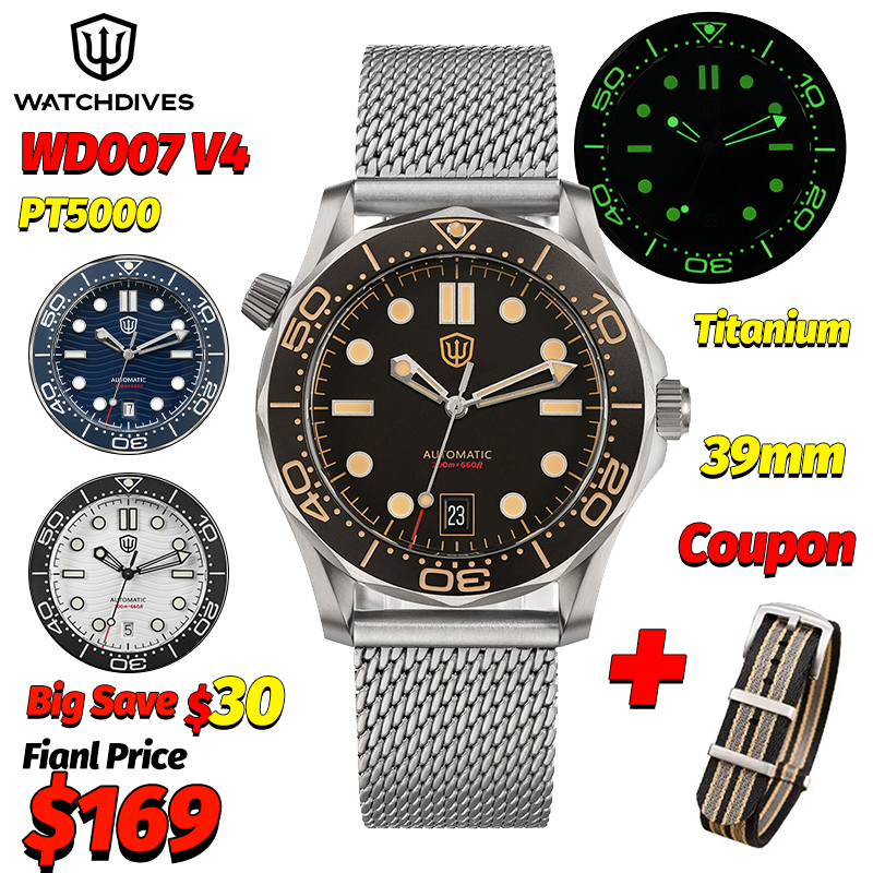 Watchdives Wd007 V4 39Mm NTTD  - Body Jewelry Titanium recension och pris