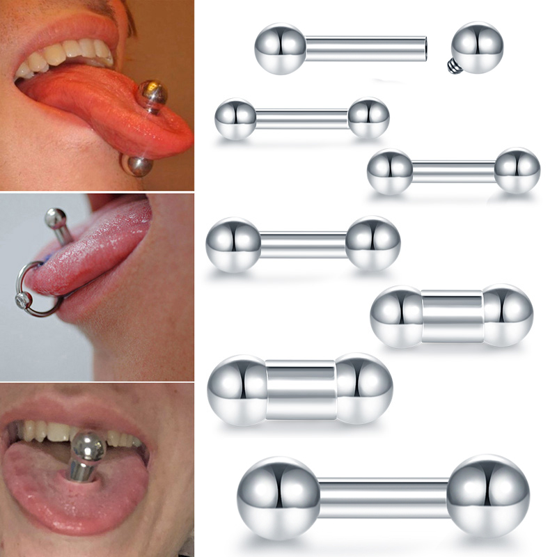 1PC Steel Big Size Genital Str - Tongue Barbell Straight recension och pris