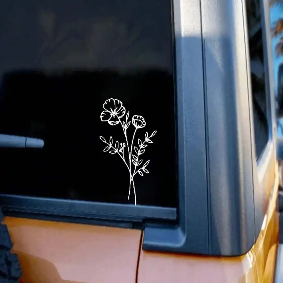 1pc Wild Flower Car Sticker, S - Body Jewelry And Piercing recension och pris