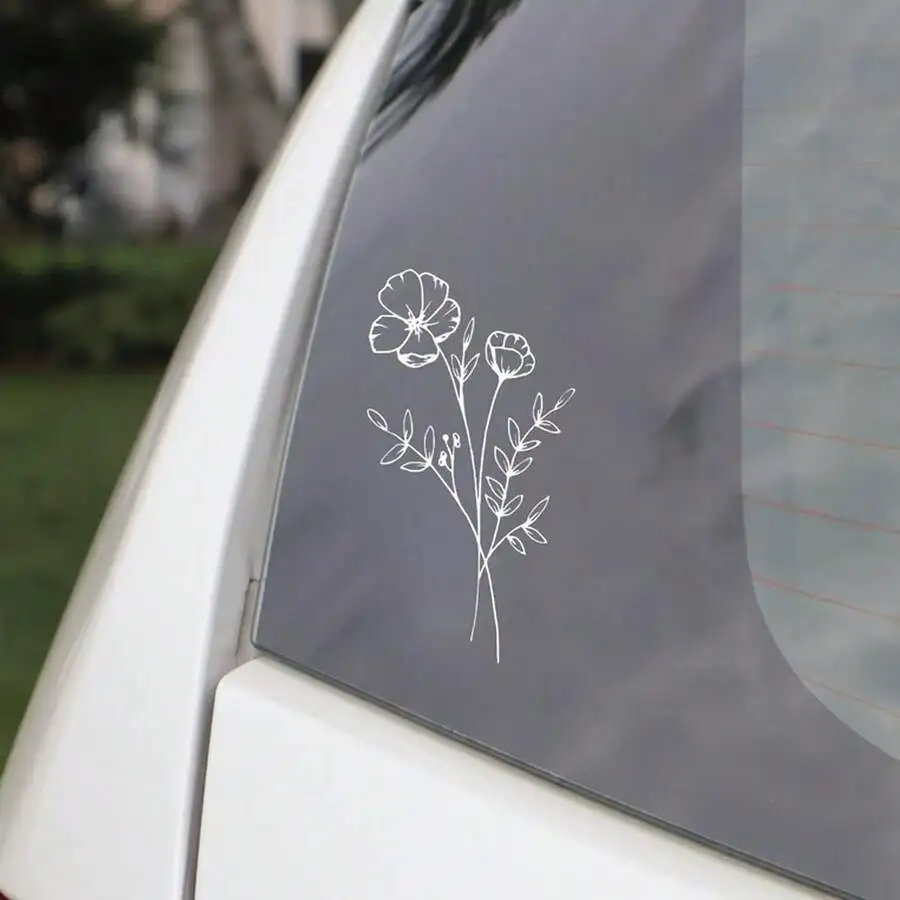 1pc Wild Flower Car Sticker, S - Body Jewelry And Piercing recension och pris