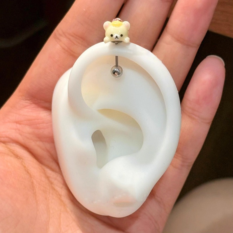 Kawaii Rilakkuma Stud Earrings - Body Jewelry Titanium recension och pris