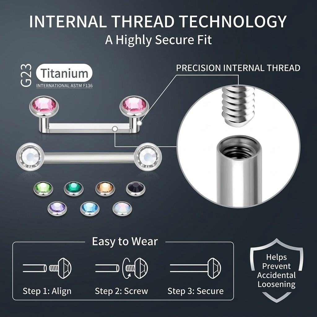 Tiny Minimalist F136 Titanium  - Body Jewelry Dermal recension och pris