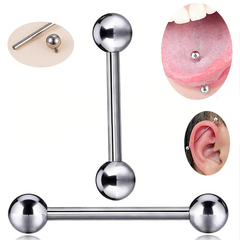 ASTM F136 Titanium Industrial  - Tongue Barbell Straight recension och pris