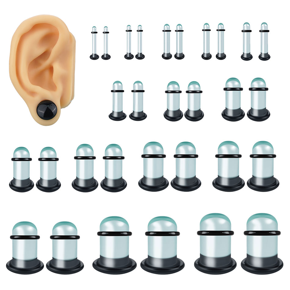 2pcs Glass Ear Gauges Stretchi - Body Jewelry Gauges recension och pris