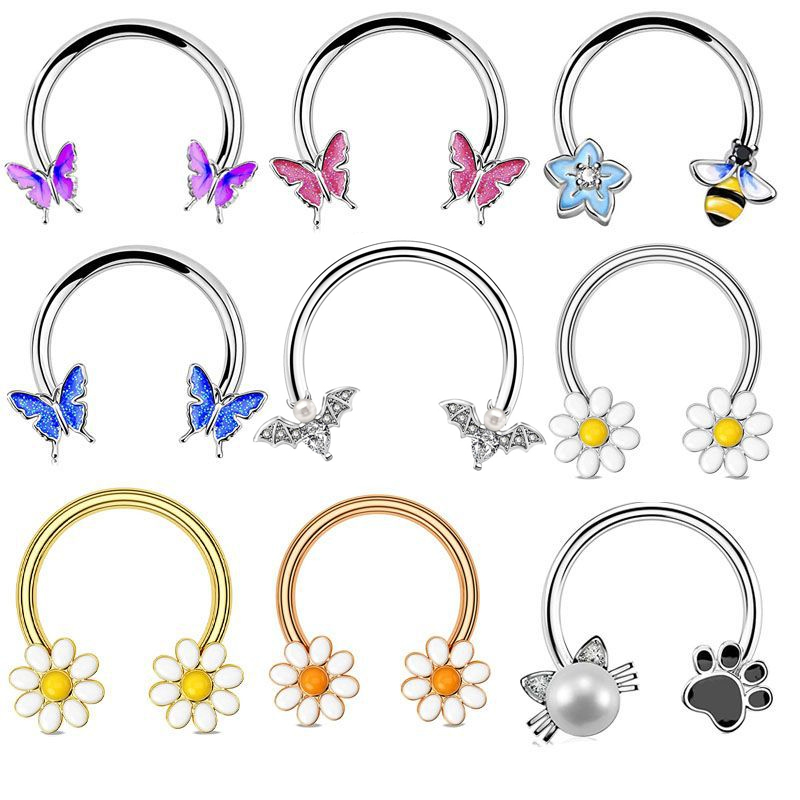 Fashion Pink Butterfly Stainle - Body Jewelry La recension och pris