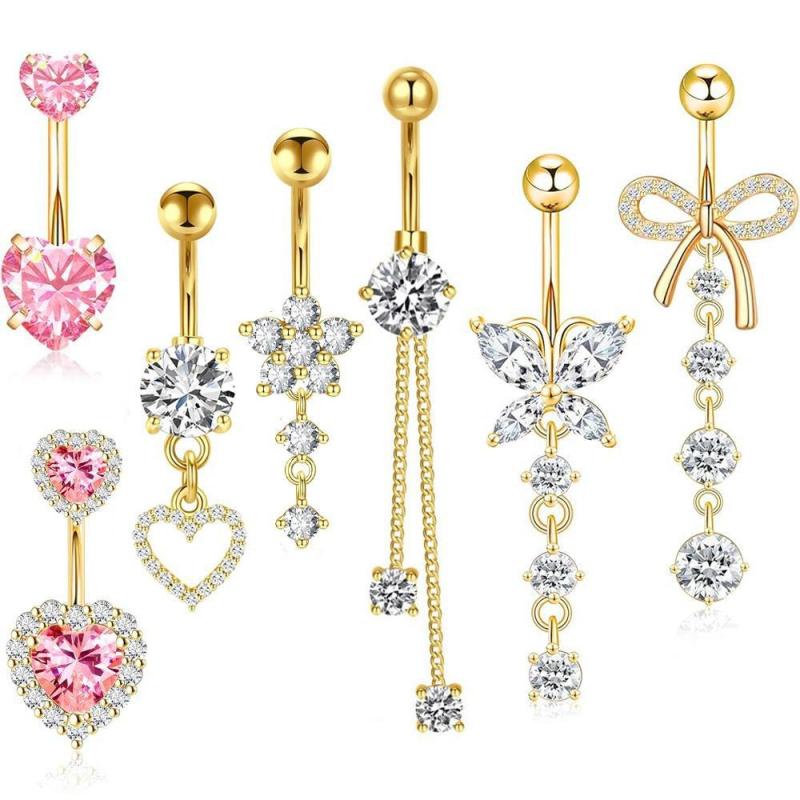 [LA]1Pc Simple Heart Navel Rin - Body Jewelry La recension och pris