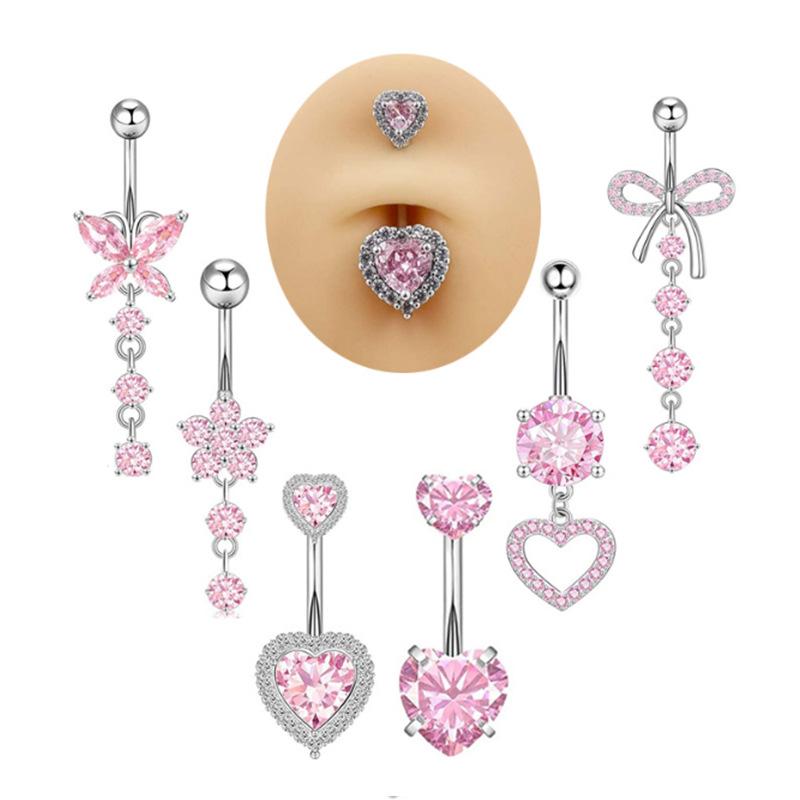 [LA]1Pc Simple Heart Navel Rin - Body Jewelry La recension och pris