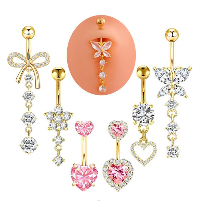 [LA]1Pc Simple Heart Navel Rin - Body Jewelry La recension och pris