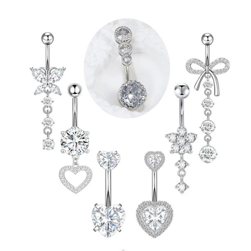 [LA]1Pc Simple Heart Navel Rin - Body Jewelry La recension och pris