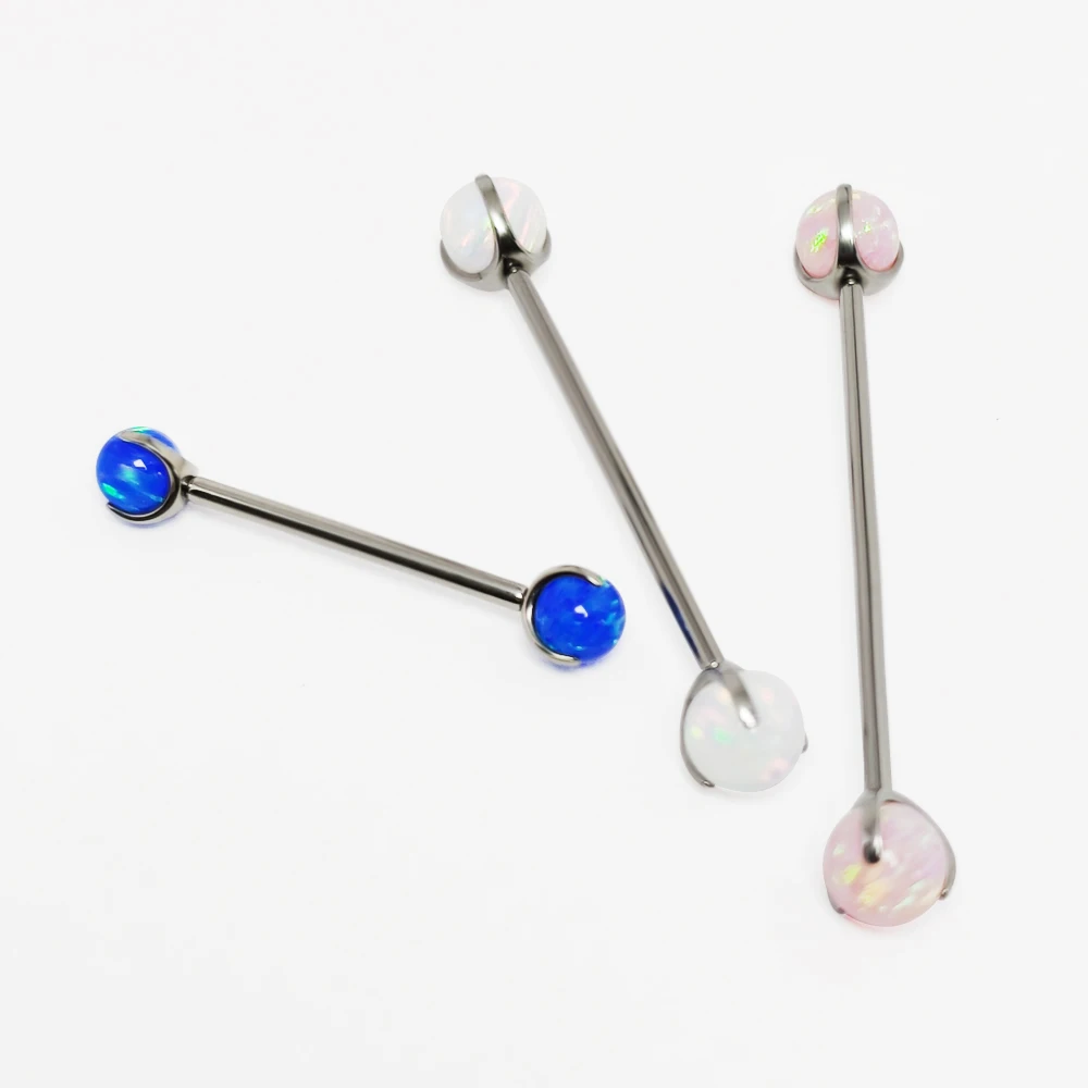 G23 Titanium opal Barbell Ball - Tongue Barbell Straight recension och pris