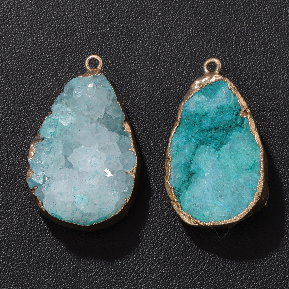 1PC Natural Agate Geode Pendan - Body Jewelry Unique recension och pris