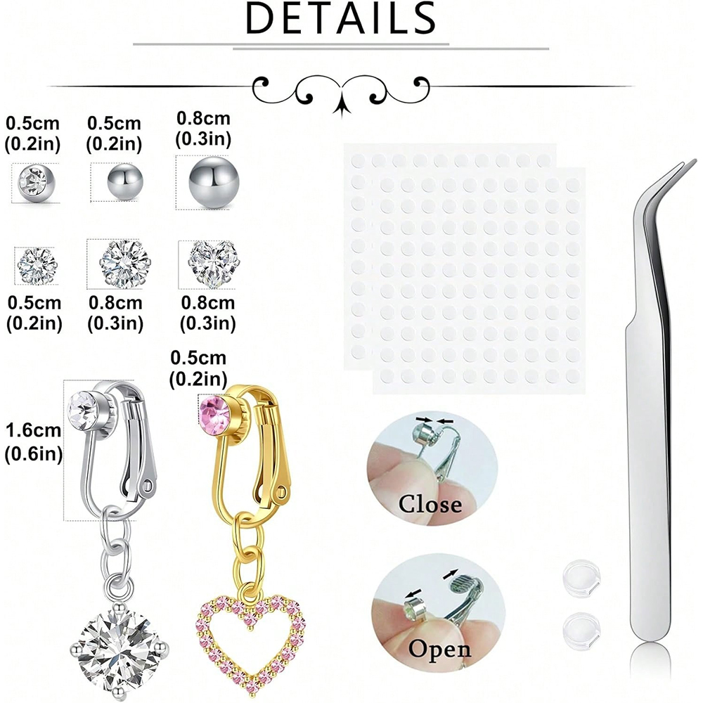 Gold Fake Belly Piercing Cubic - Body Jewelry And Piercing recension och pris