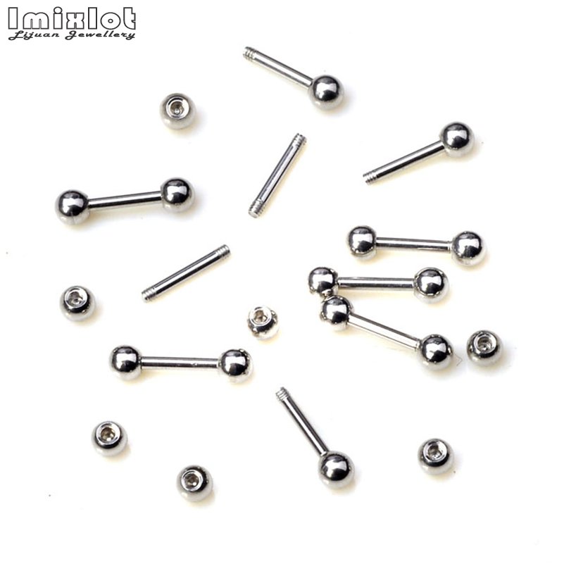 20Pcs/Lot Stainless Steel Tong - Tongue Barbell Straight recension och pris