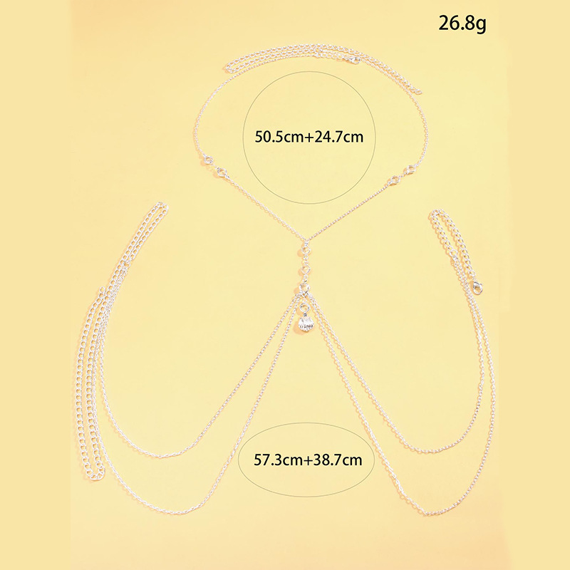 Women Silver Tone Body Chain C - Body Jewelry In Bulk recension och pris