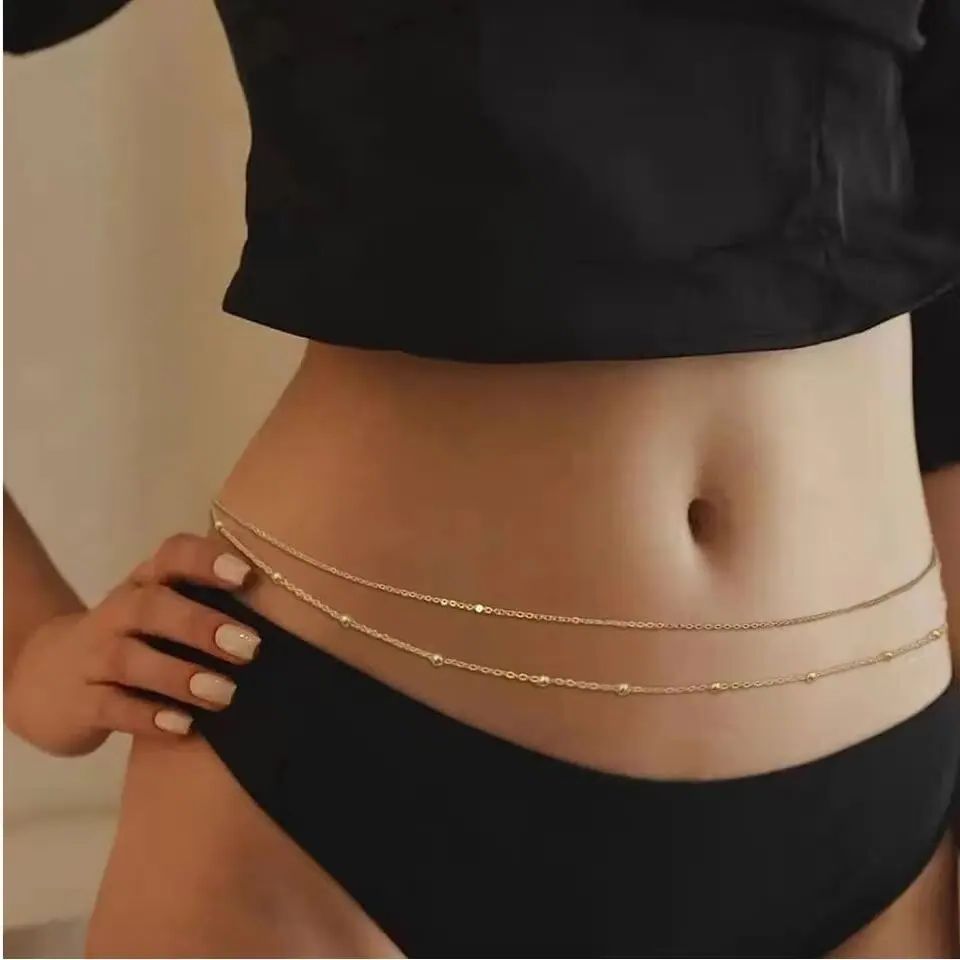 HipHop Double Layers Belly Cha - Body Jewelry In Bulk recension och pris
