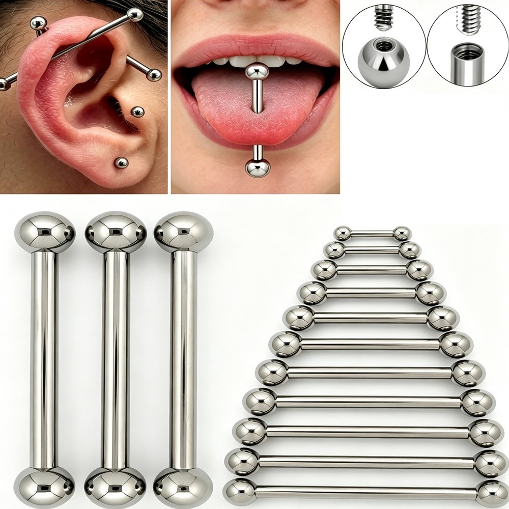 14G 16G G23 Titanium Straight  - Tongue Barbell Straight recension och pris