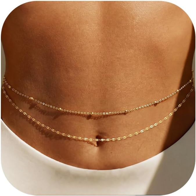 14K Gold Plated Waist Chain Wo - Body Jewelry In Bulk recension och pris